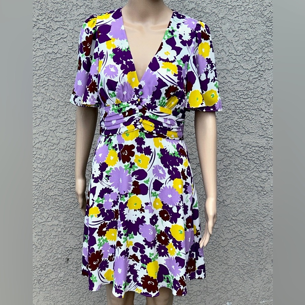 Kate Spade Purple Floral Swing Dress sz 2   NWT!